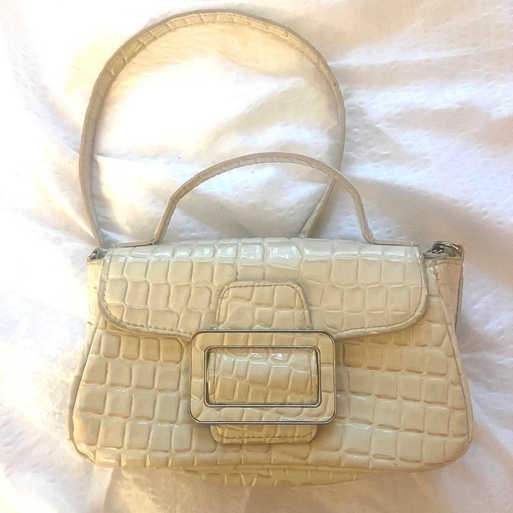 Zara Cream crocodile purse